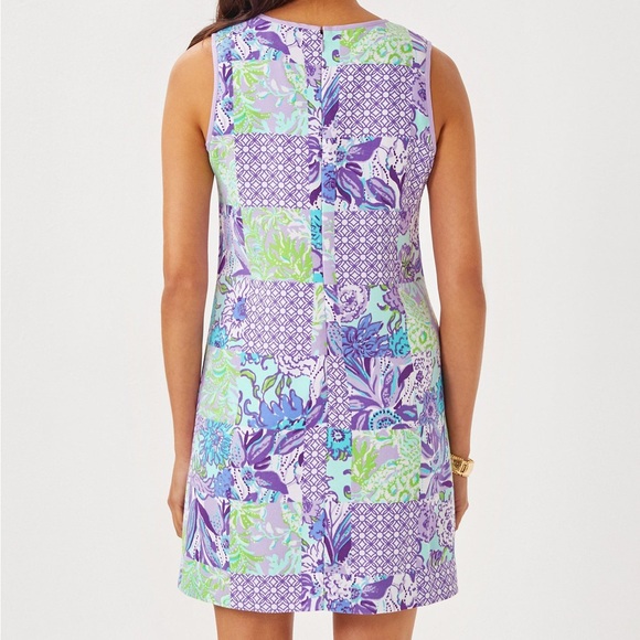 Lilly Pulitzer Julienne Shift Dress Multi Juicy Story Patch Print Womens Size 00 - Picture 3 of 8